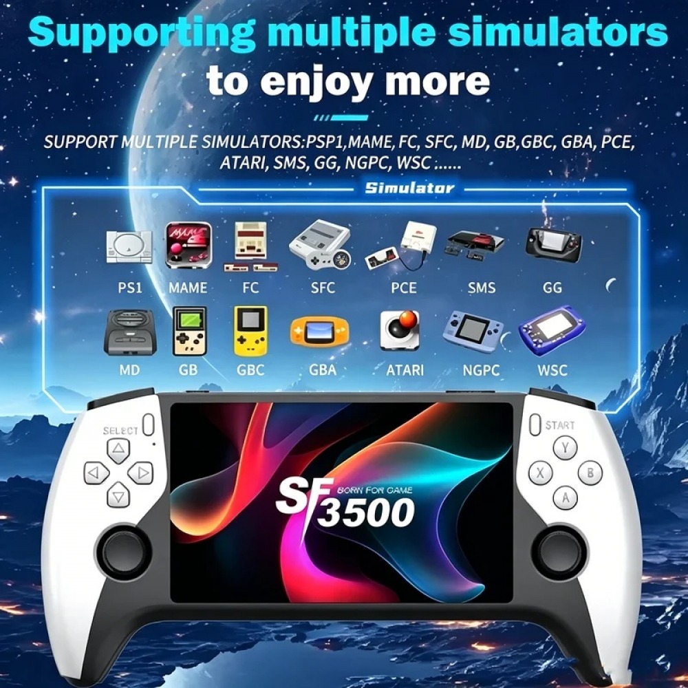 Retro Gaming Handhelds - SF3500 5인치 휴대용 게임 콘솔 (PS1,