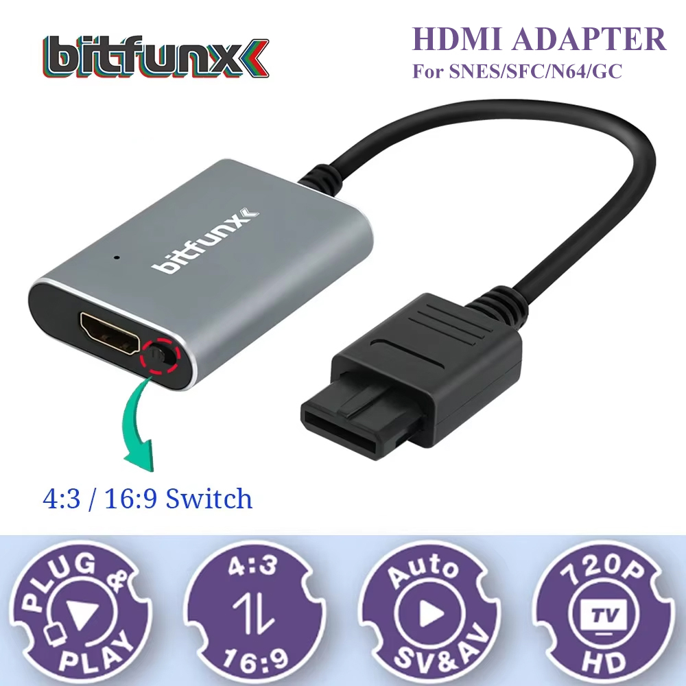 Bitfunx 720P Svideo/AV-HDMI 어댑 - Retro Gaming Hdmi 리뷰 및 가격